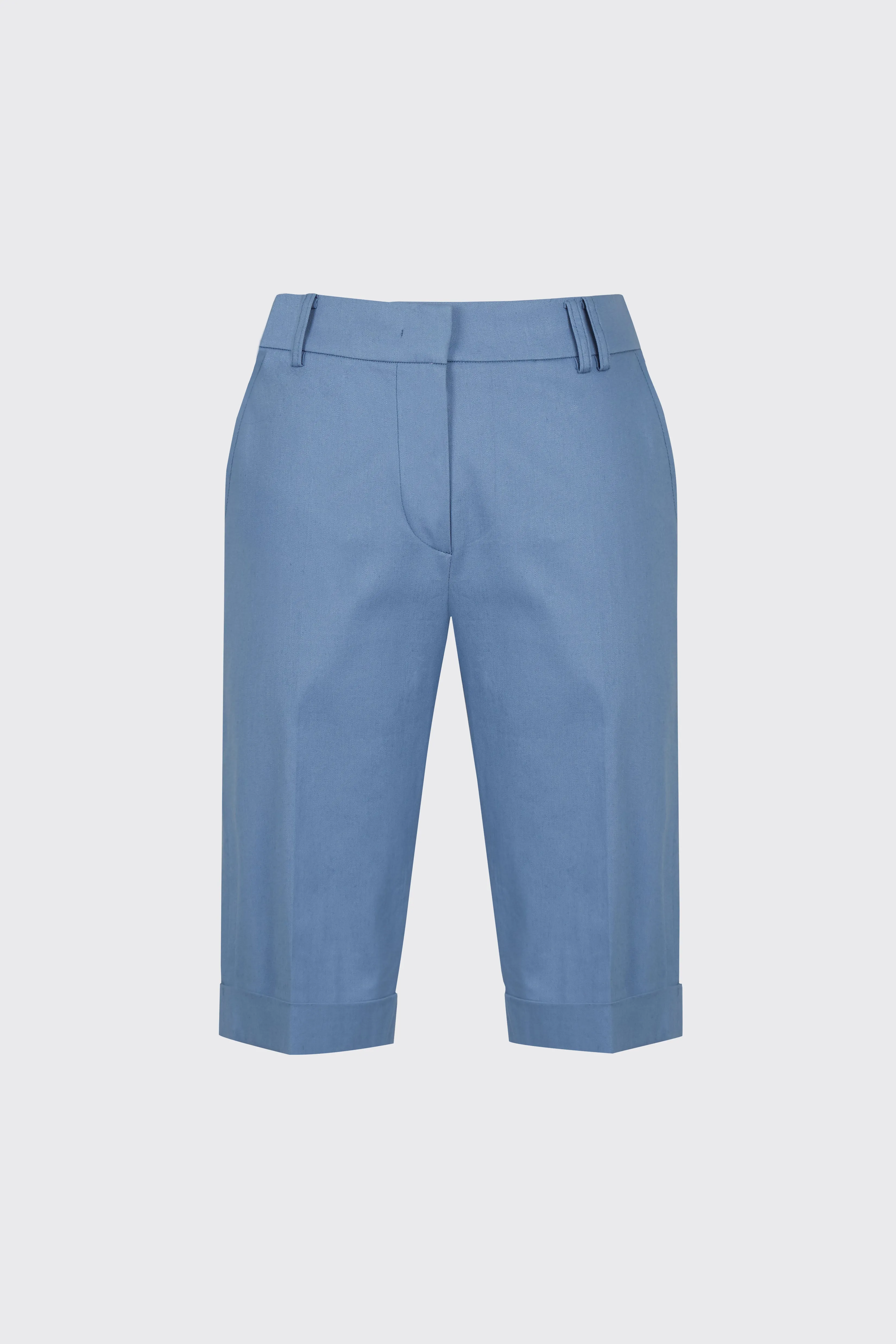 [60% OFF] Light blue cuffed slim-fit shorts