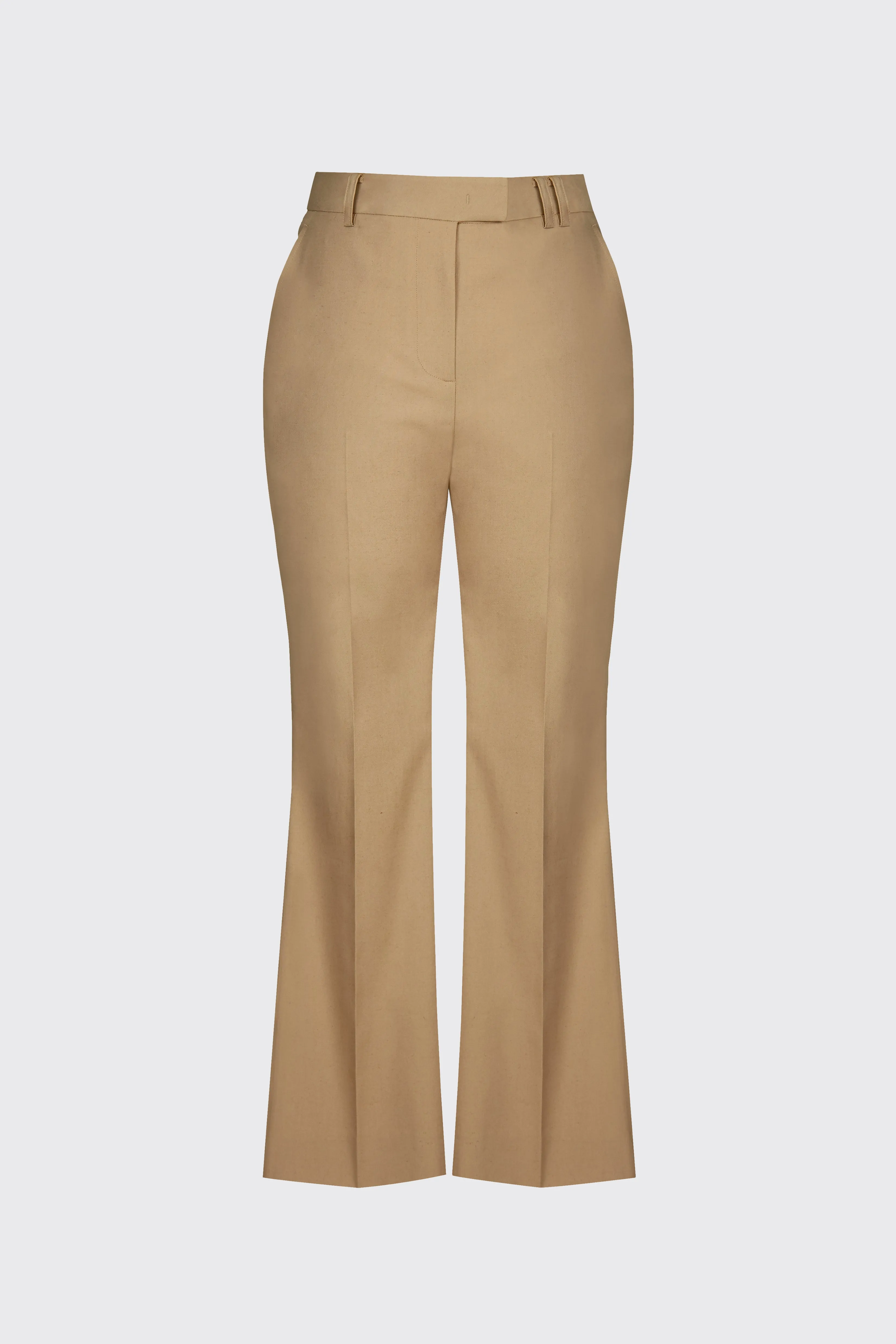 [60% OFF] Sand linen cropped flare trousers