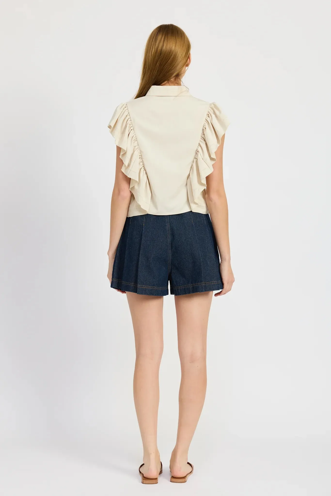 Addison Ruffled Blouse (Stone Ivory)