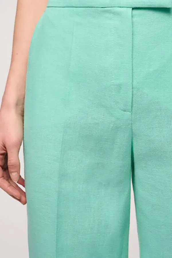 ALEX TURQUOISE LINEN TROUSERS