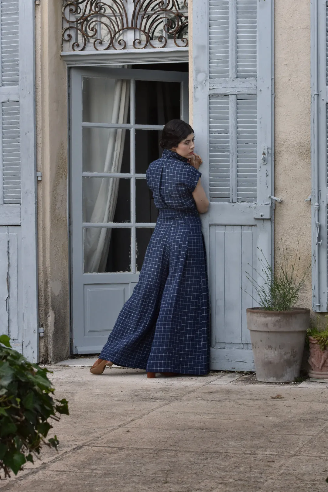 Audrey Linen Jumpsuit - Marine Stripes
