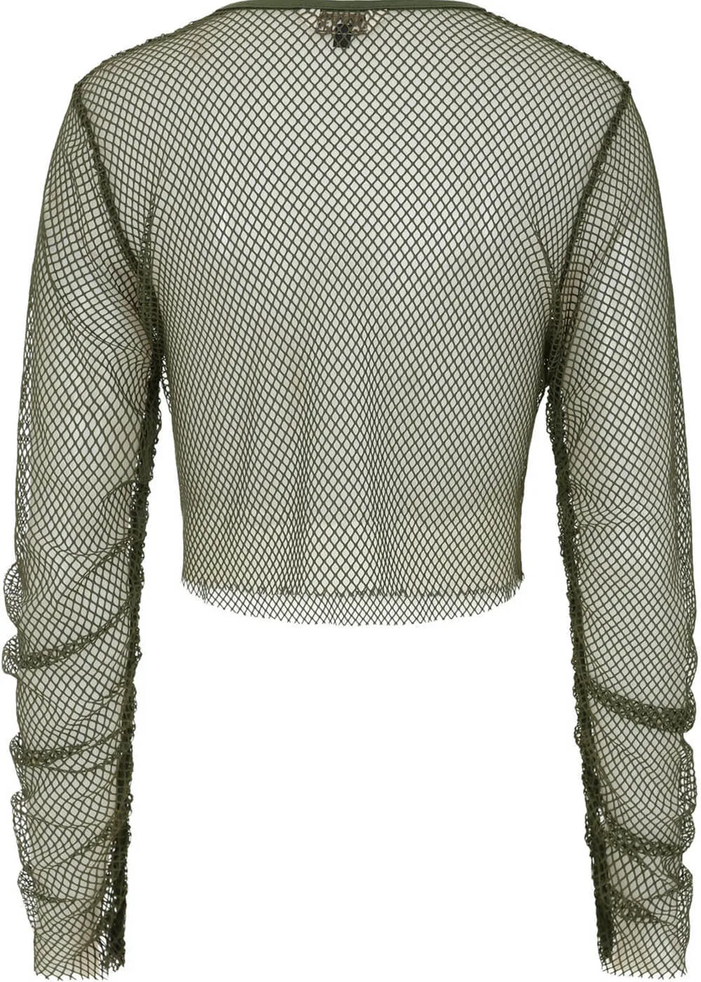 Banned Alternative Zoey Fishnet Top Army Green