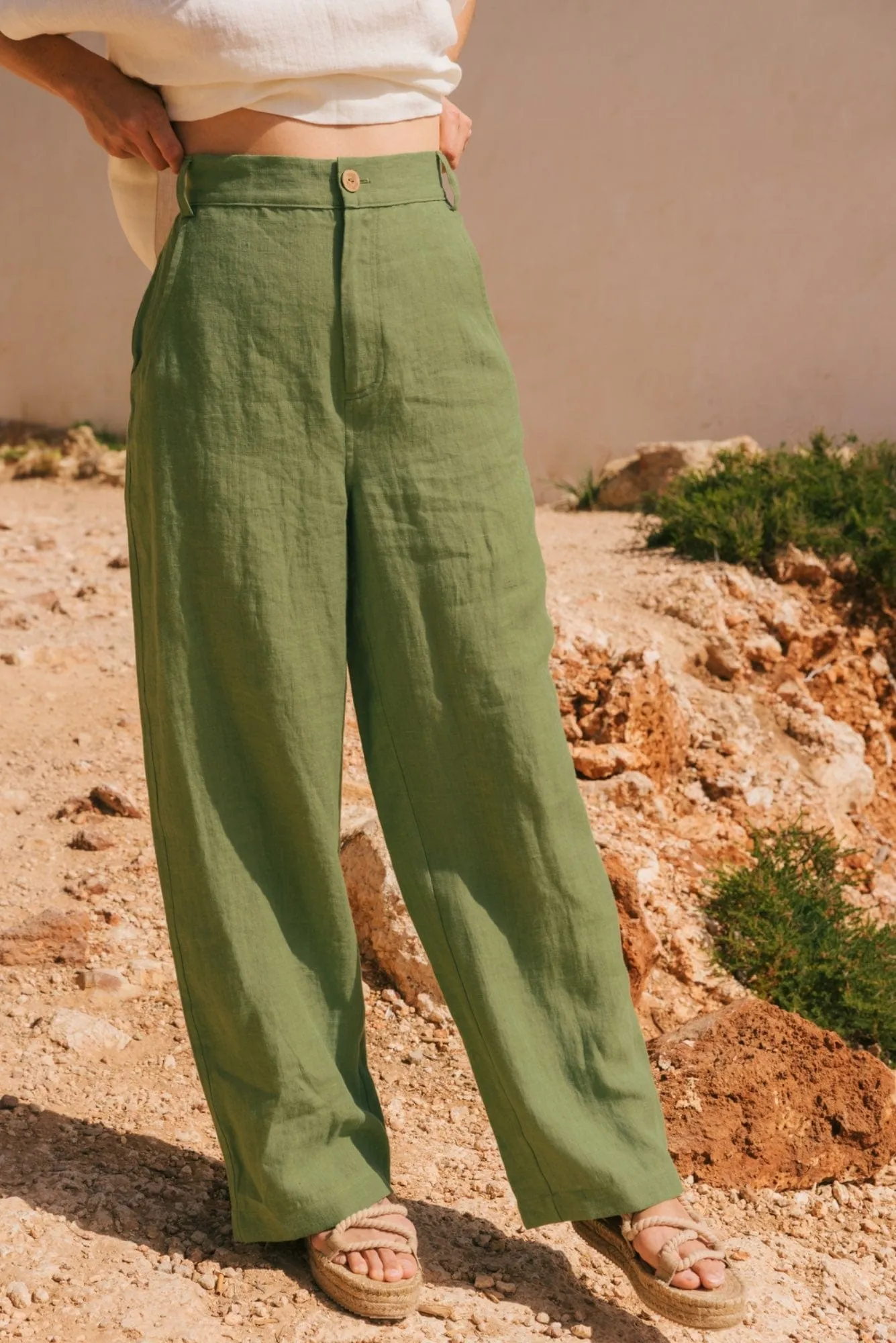 Barbora Linen Straight Leg Trousers | Multiple Colours