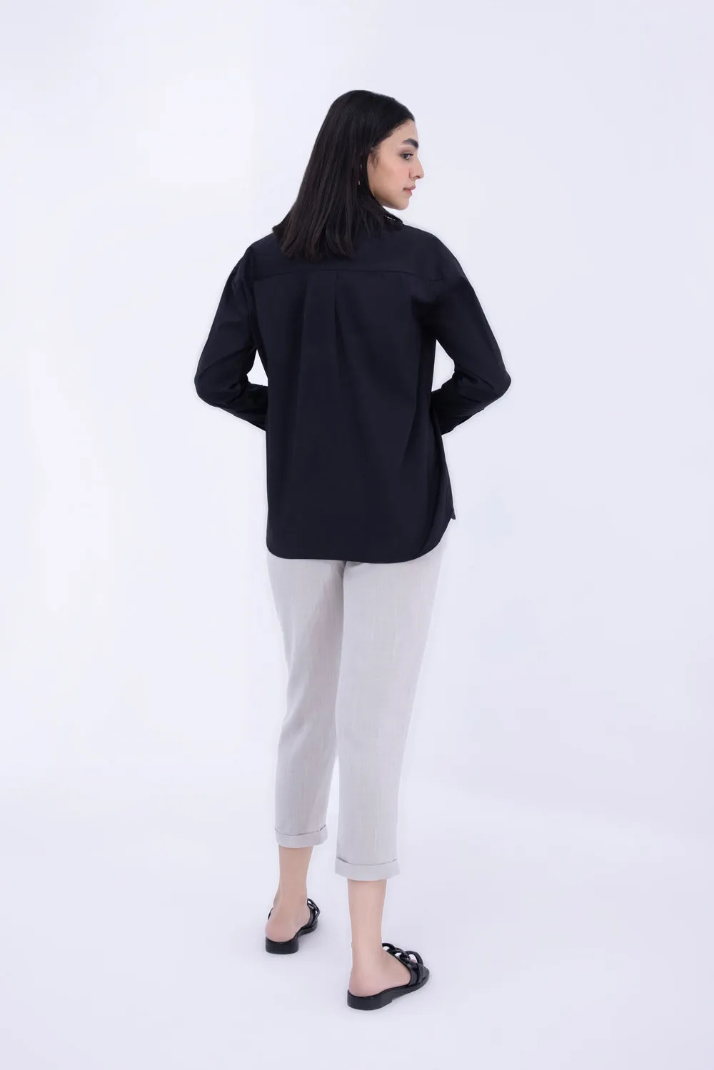 Black Button Down Collar Shirt