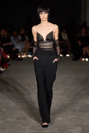 Black Chiffon Off the Shoulder Top