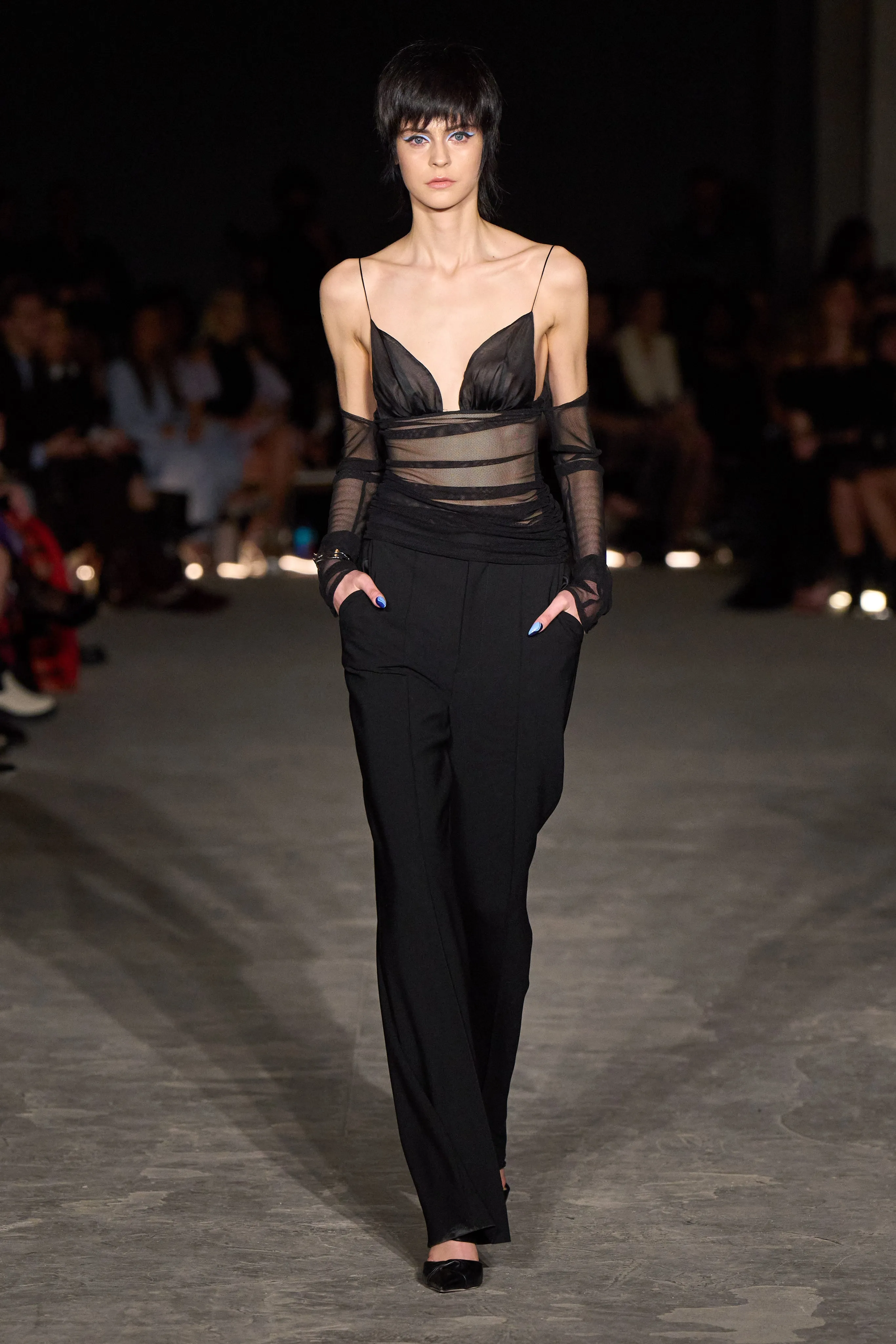 Black Chiffon Off the Shoulder Top