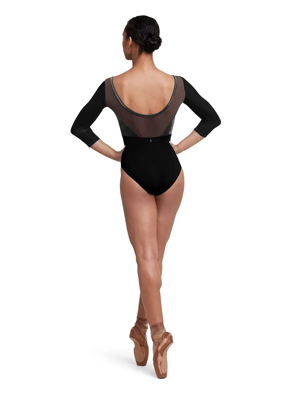 Bloch Black 3/4 Sleeve Indy Leotard
