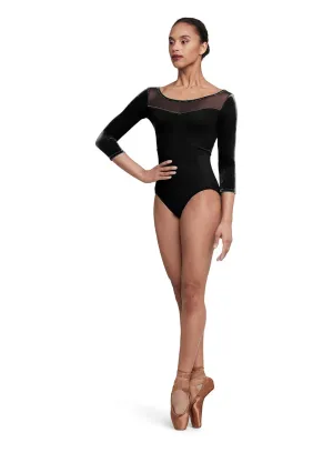 Bloch Black 3/4 Sleeve Indy Leotard