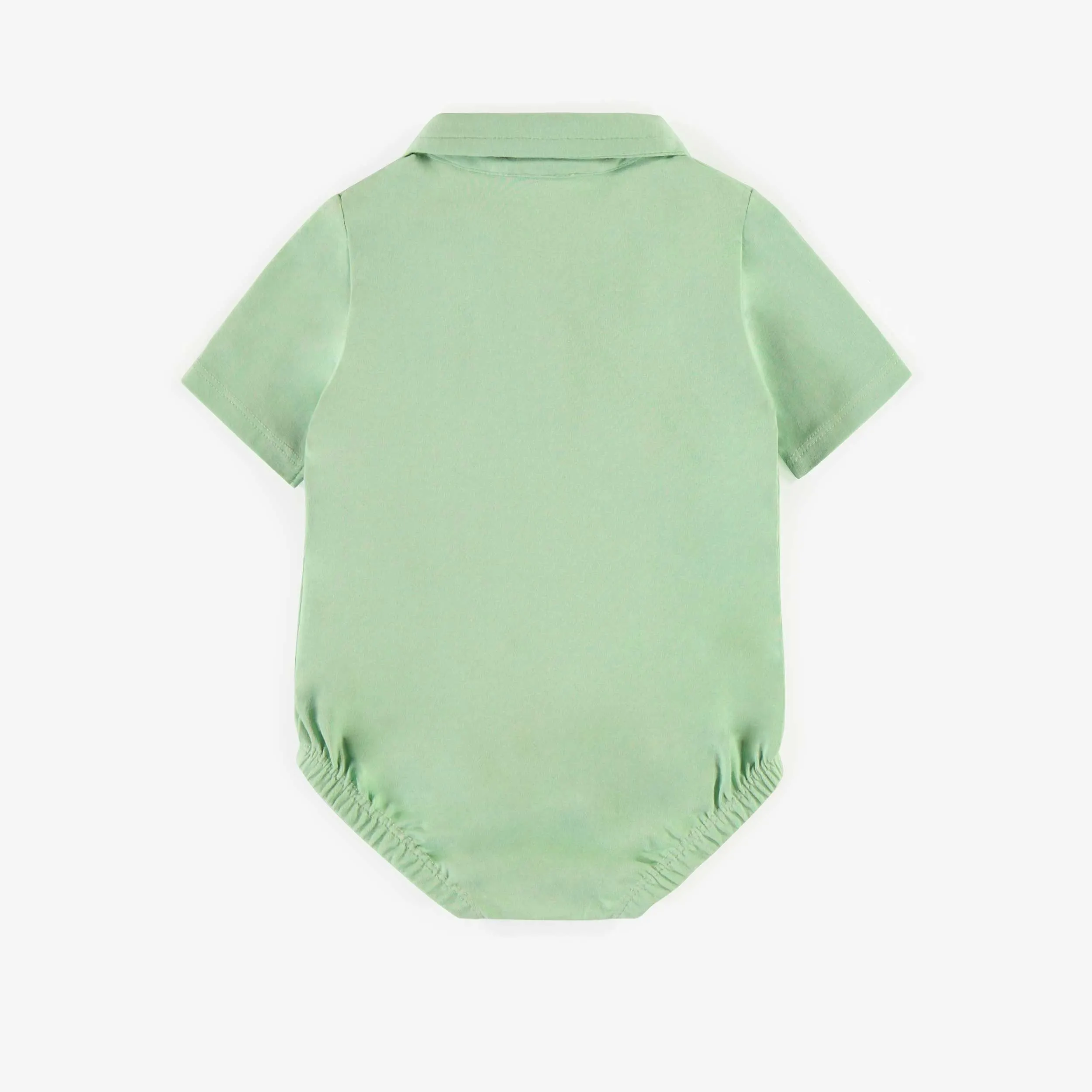Cache-couche vert pâle en coton biologique, naissance || Light green bodysuit in organic cotton, newborn