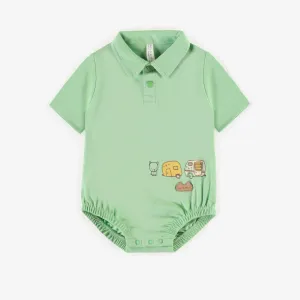 Cache-couche vert pâle en coton biologique, naissance || Light green bodysuit in organic cotton, newborn