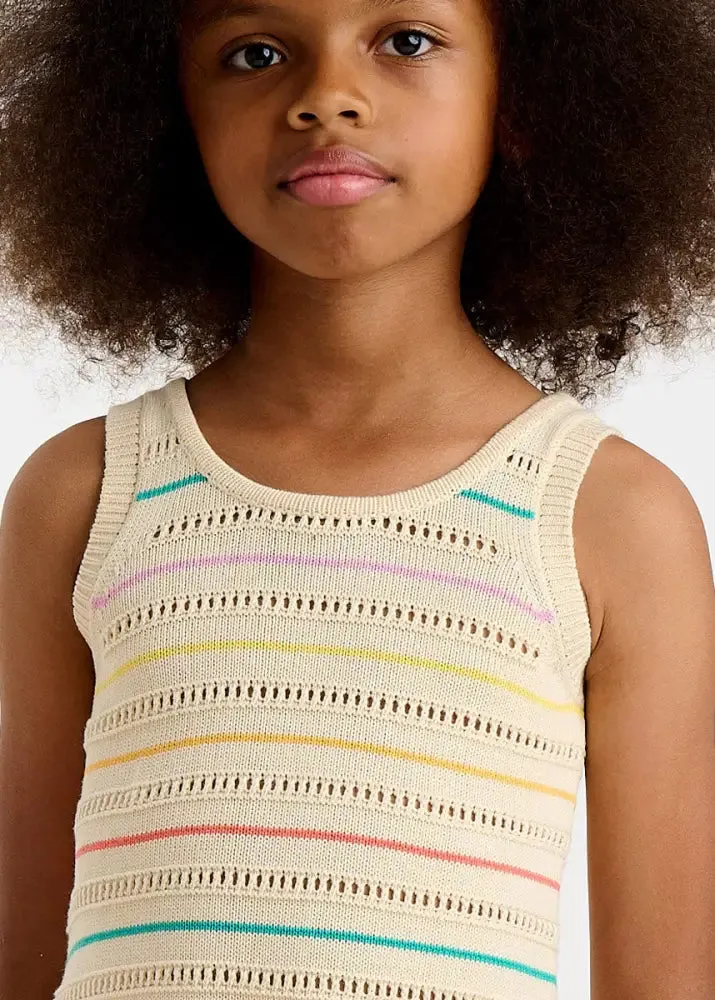 Capri - Rainbow Stripe Knit Baby & Kids Sun Dress
