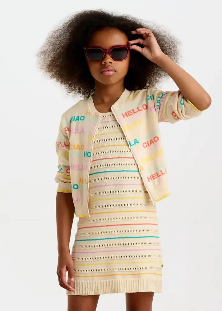 Capri - Rainbow Stripe Knit Baby & Kids Sun Dress