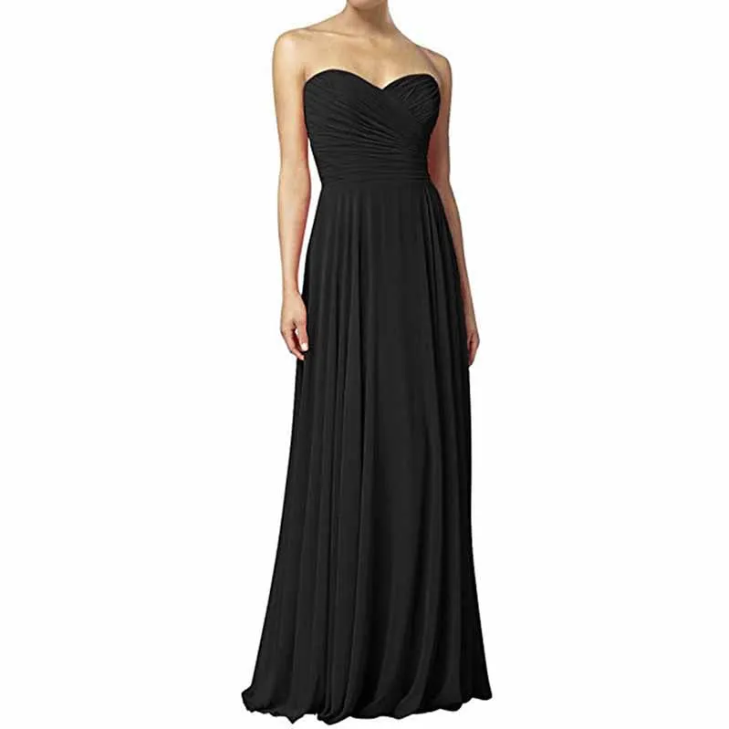 Chiffon Off The Shoulder Bridesmaid Dresses Long Pleats Prom Party Gowns