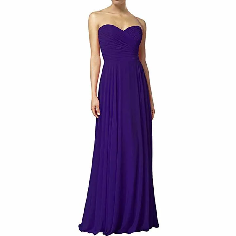 Chiffon Off The Shoulder Bridesmaid Dresses Long Pleats Prom Party Gowns