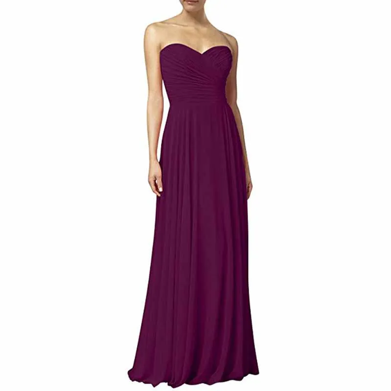 Chiffon Off The Shoulder Bridesmaid Dresses Long Pleats Prom Party Gowns