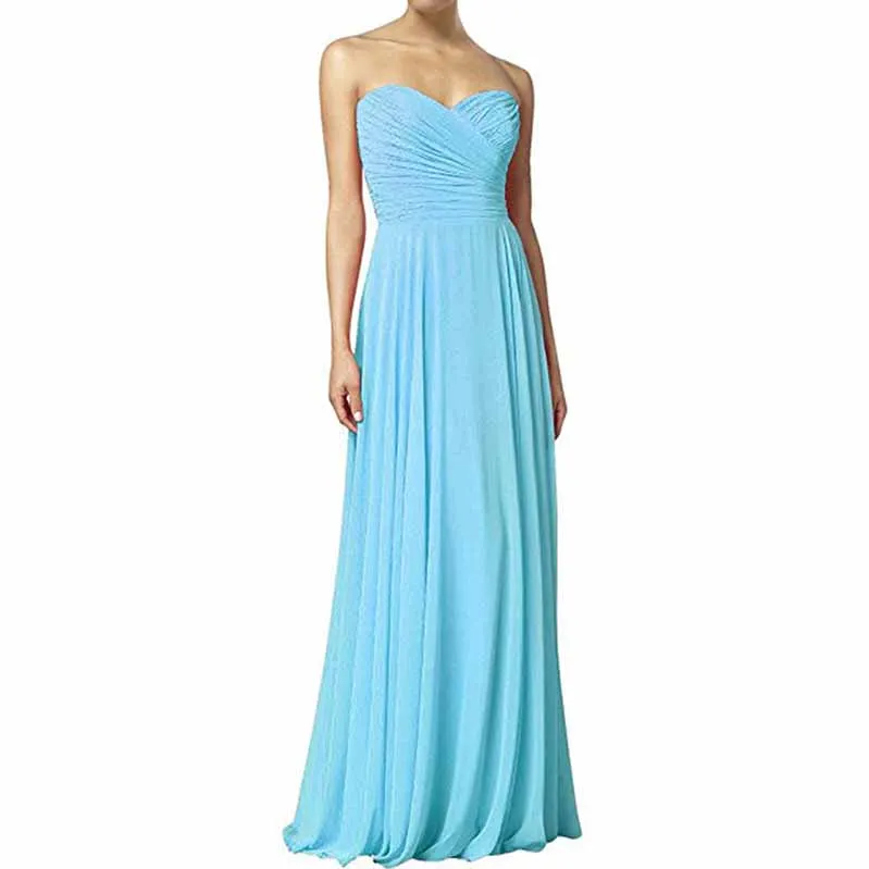 Chiffon Off The Shoulder Bridesmaid Dresses Long Pleats Prom Party Gowns