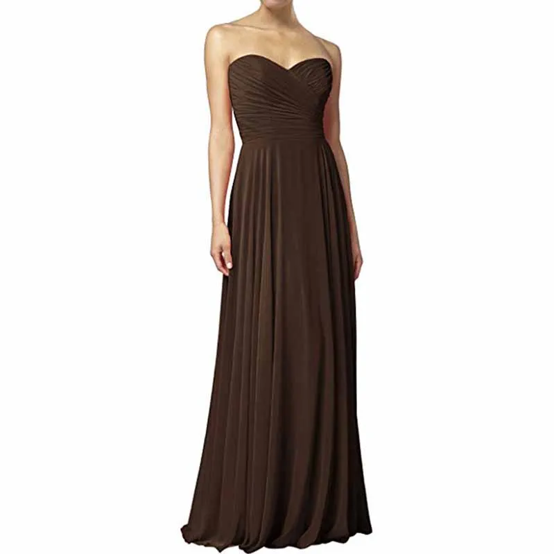 Chiffon Off The Shoulder Bridesmaid Dresses Long Pleats Prom Party Gowns