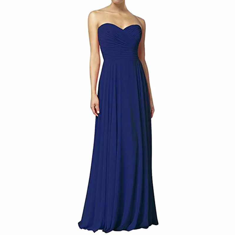 Chiffon Off The Shoulder Bridesmaid Dresses Long Pleats Prom Party Gowns