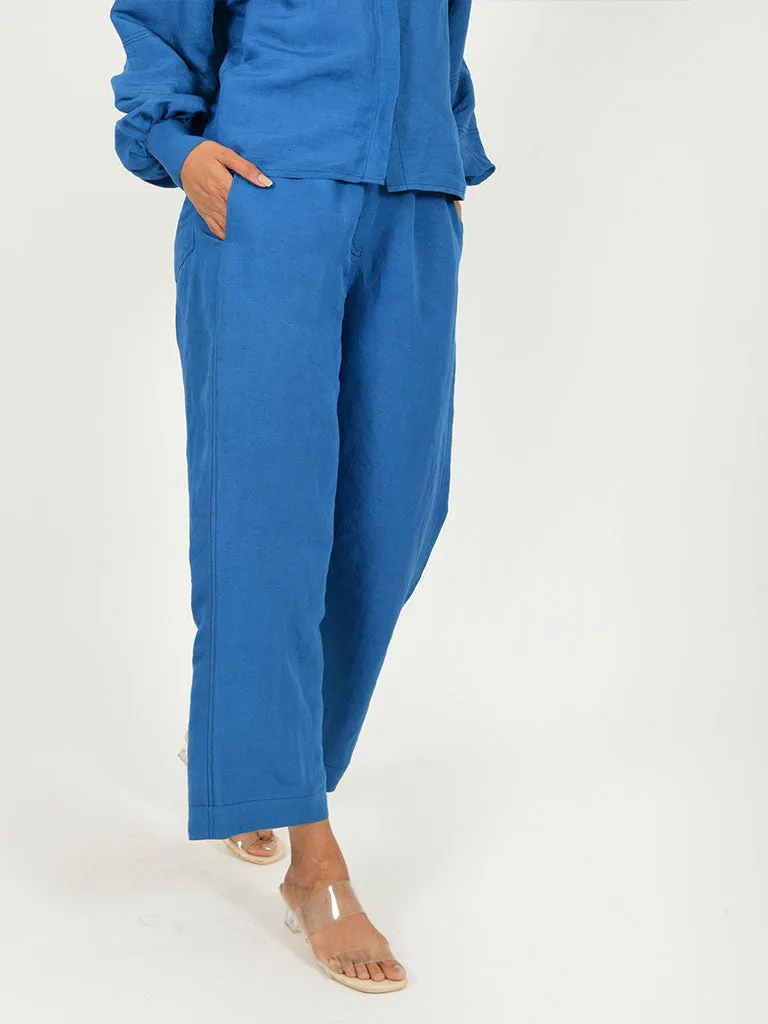 Classic Blue Linen Pants