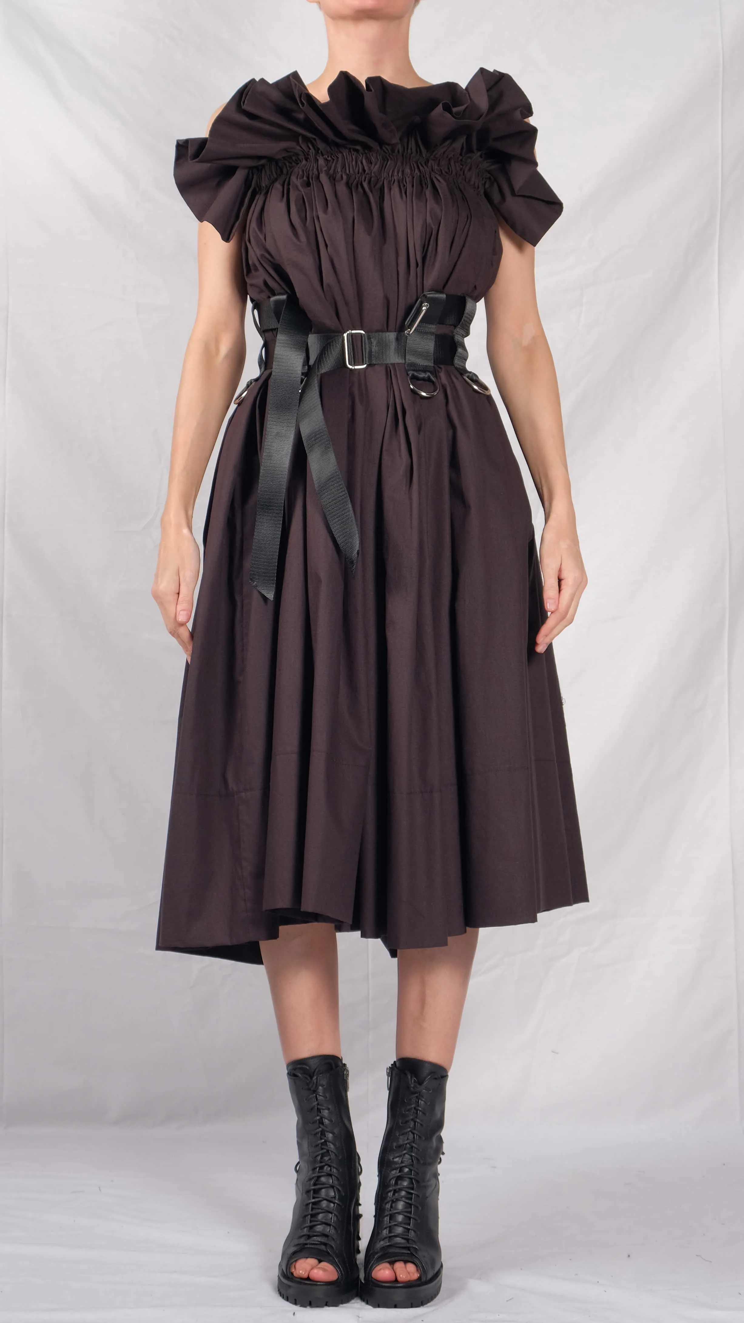 Cotton Ruffled Midi Dress