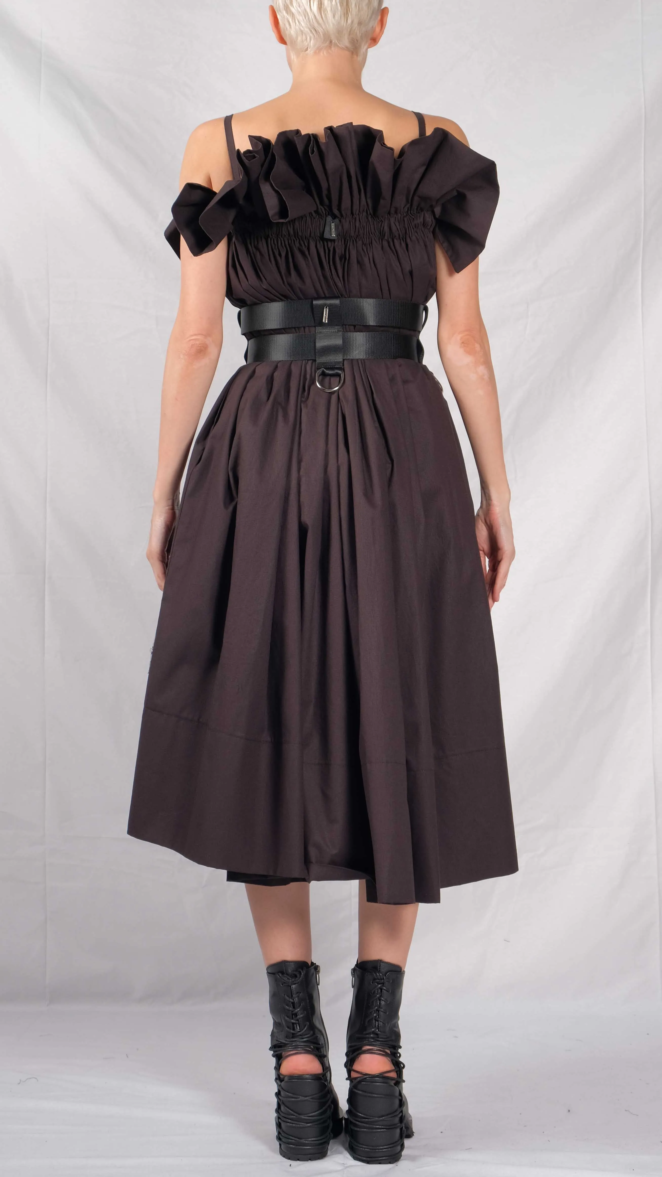 Cotton Ruffled Midi Dress