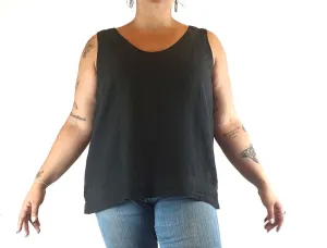 Country Road black 100% linen sleeveless top size 16
