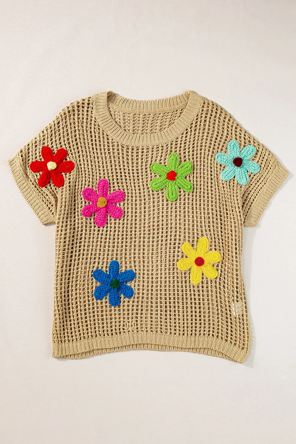 Crochet Flower Hollow-out Sweater
