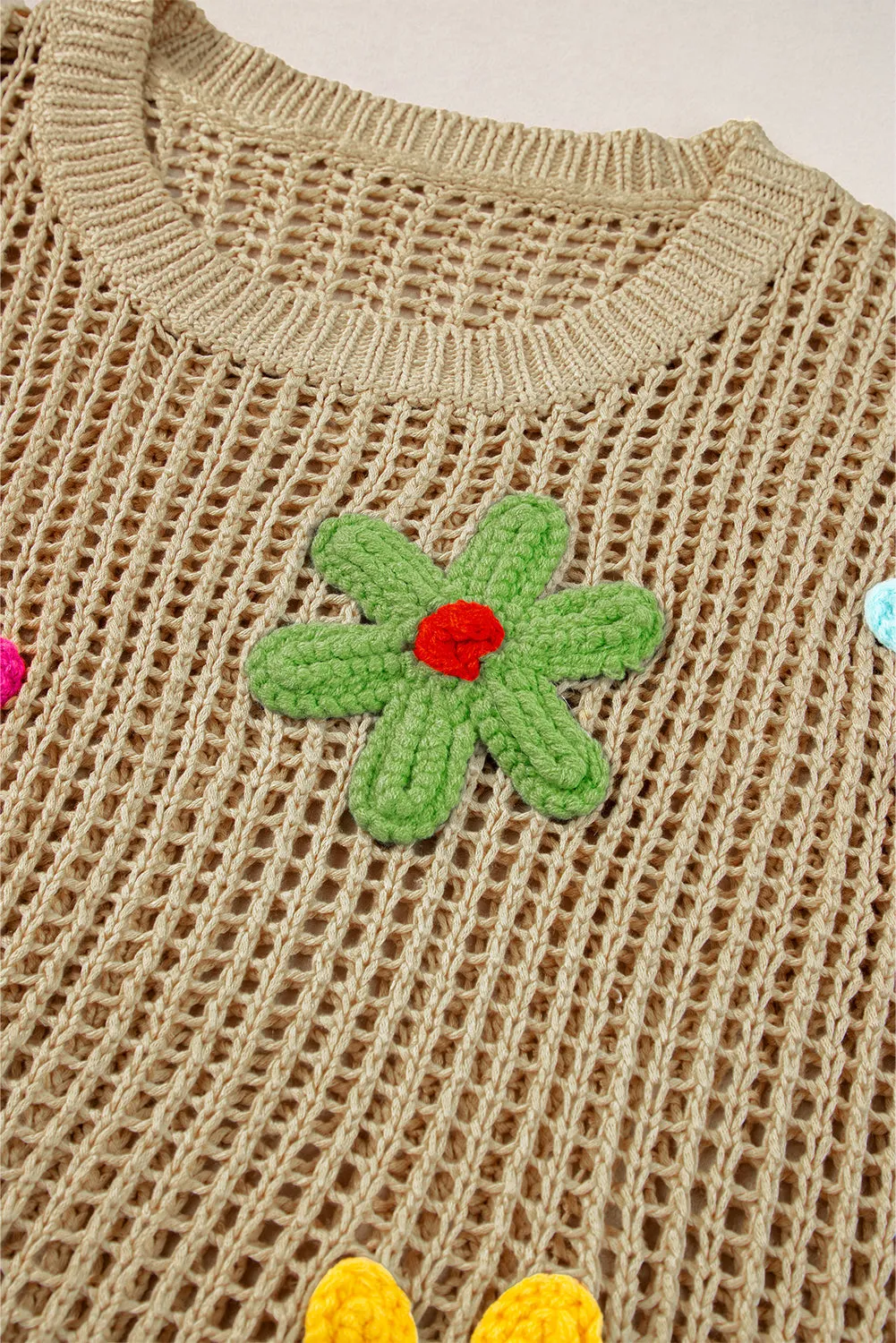 Crochet Flower Hollow-out Sweater