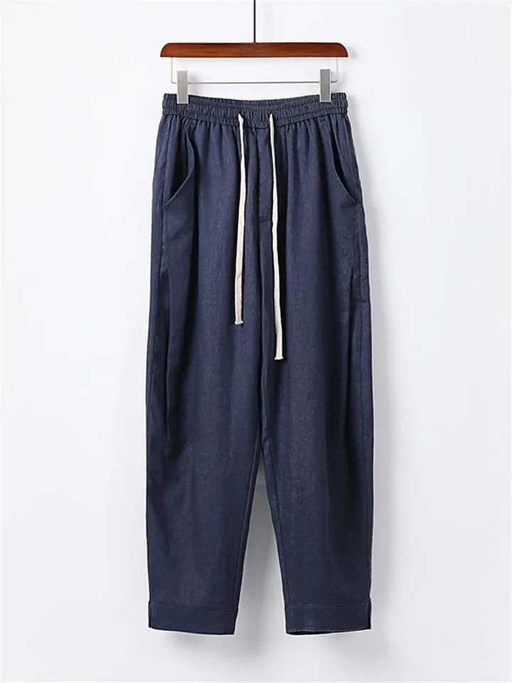 Daily Wear Leg Cuff Slit Design Stylish Loose Straight-Leg Trousers