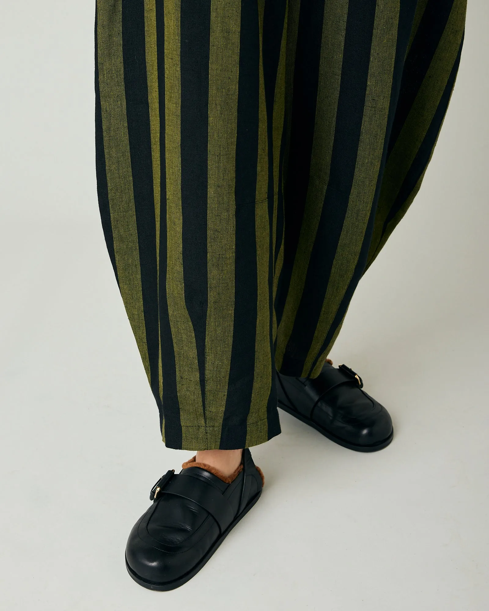Daisy Black & Olive Stripe