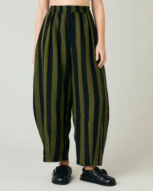 Daisy Black & Olive Stripe