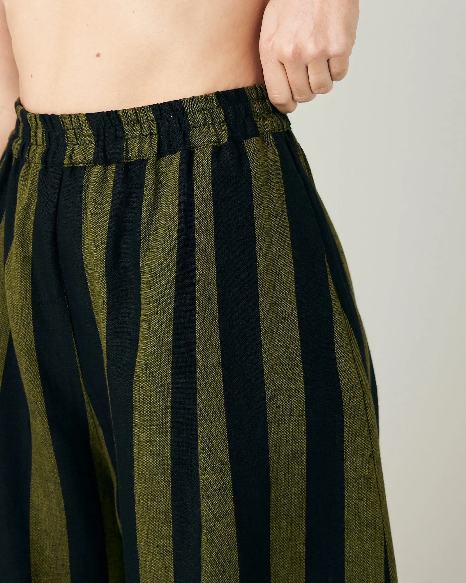 Daisy Black & Olive Stripe