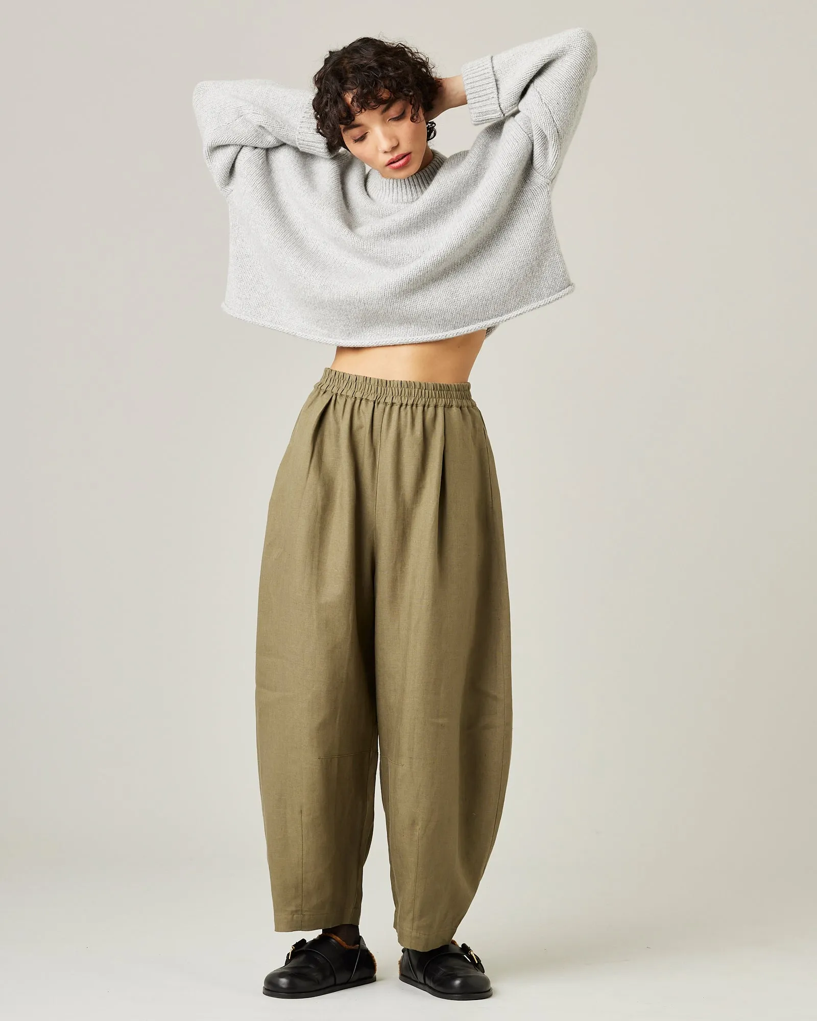 Daisy Khaki Linen Trousers