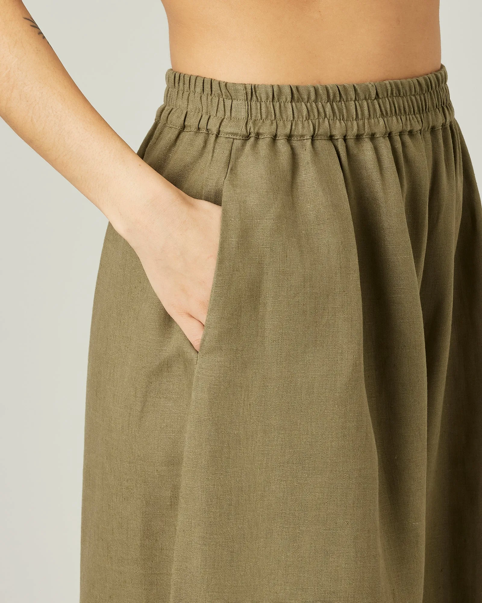 Daisy Khaki Linen Trousers