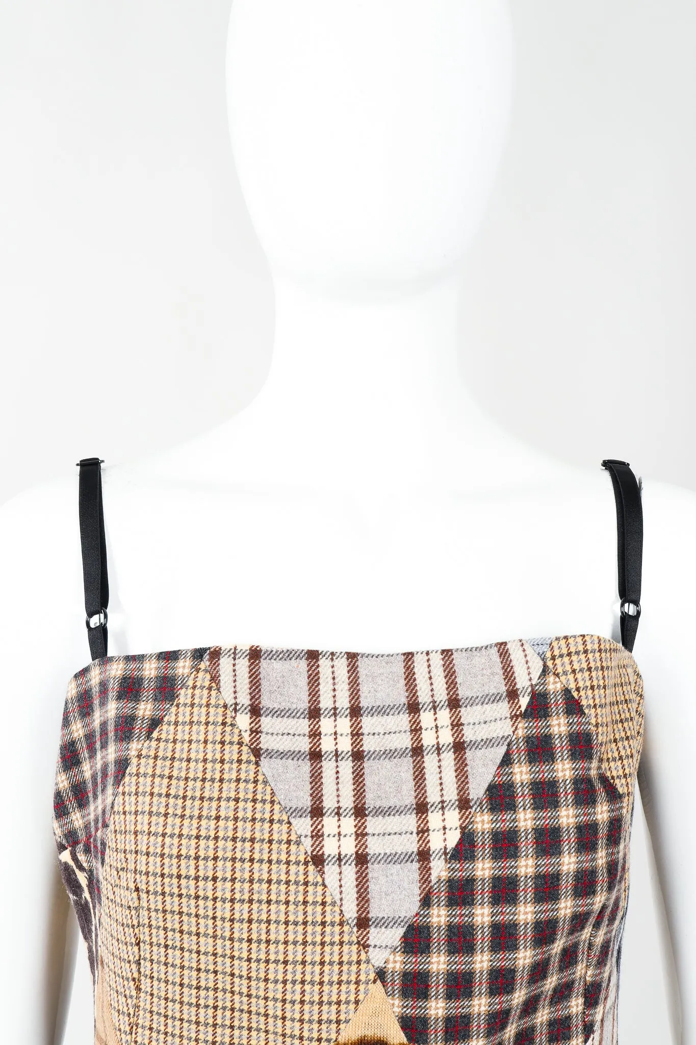 D&G Plaid Patchwork Bustier Top