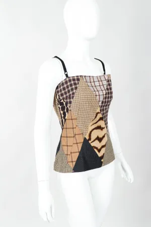 D&G Plaid Patchwork Bustier Top