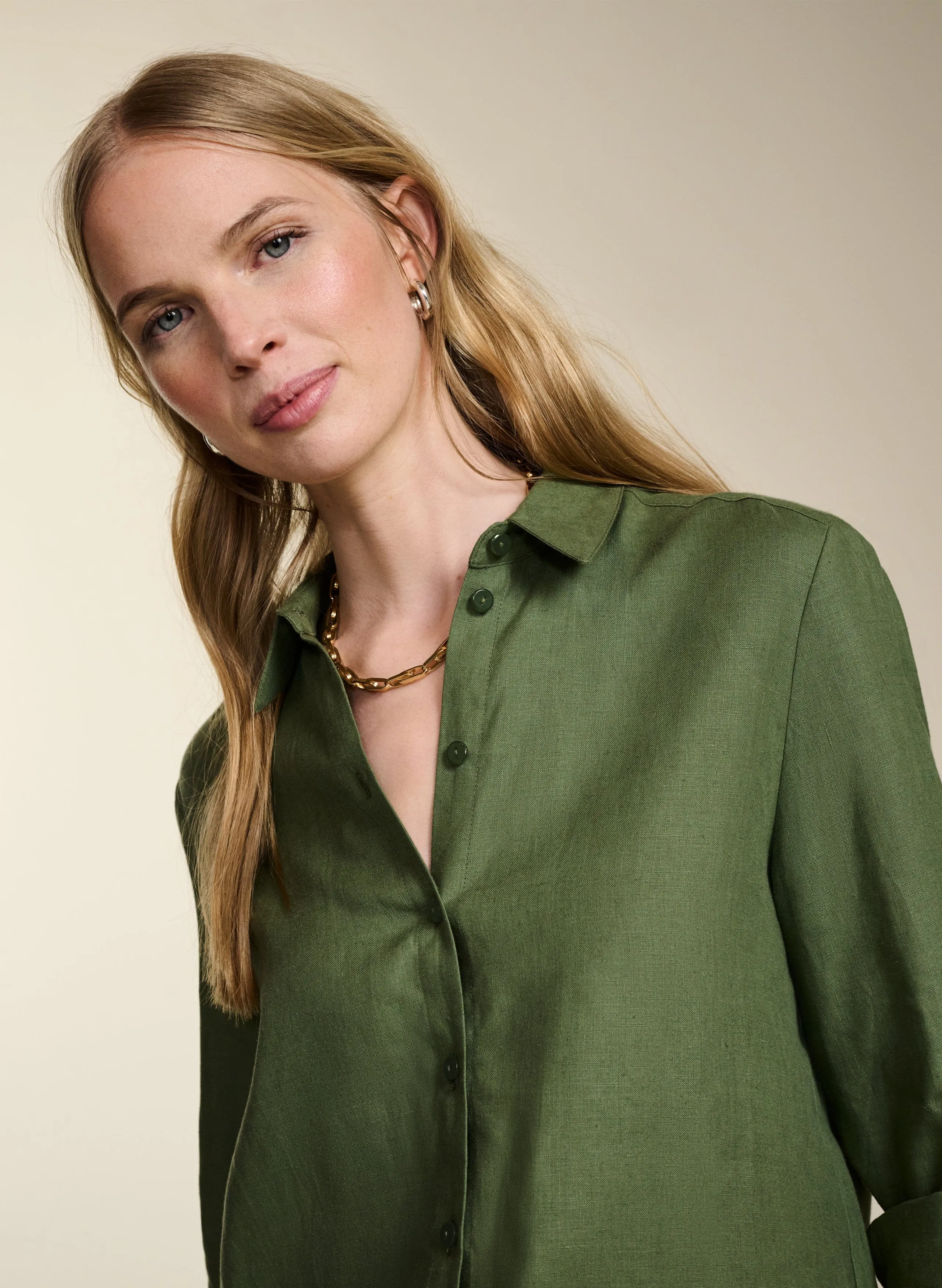 Della Hemp Shirt | Light Khaki