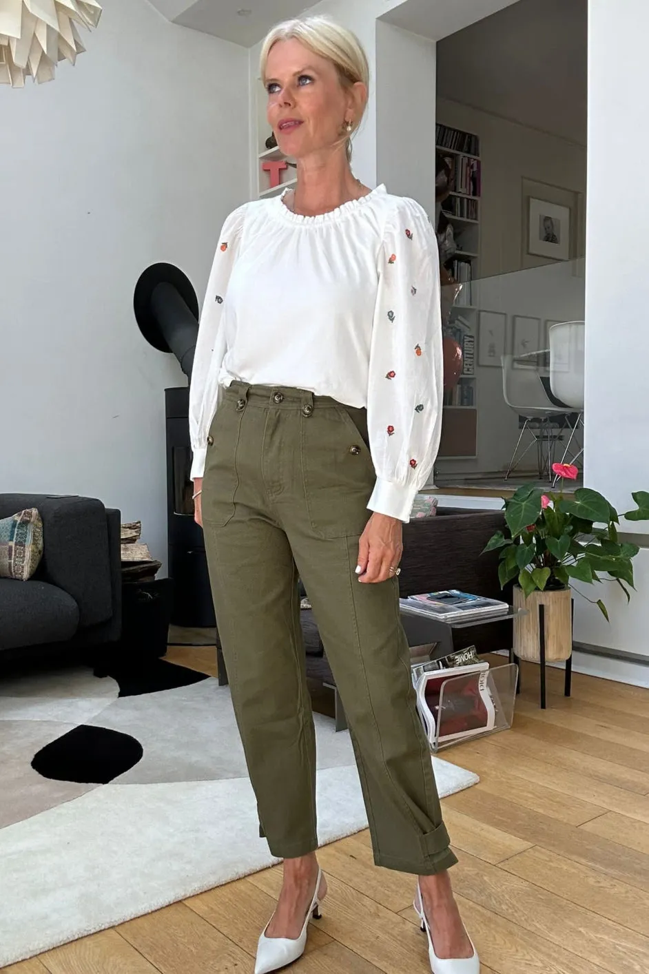 Dina Twill Cargo Trouser - Khaki