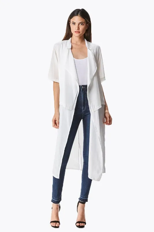 Double Layered Chiffon Coat Top