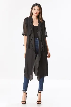 Double Layered Chiffon Coat Top