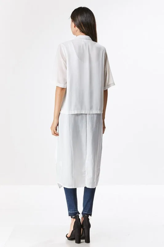 Double Layered Chiffon Coat Top