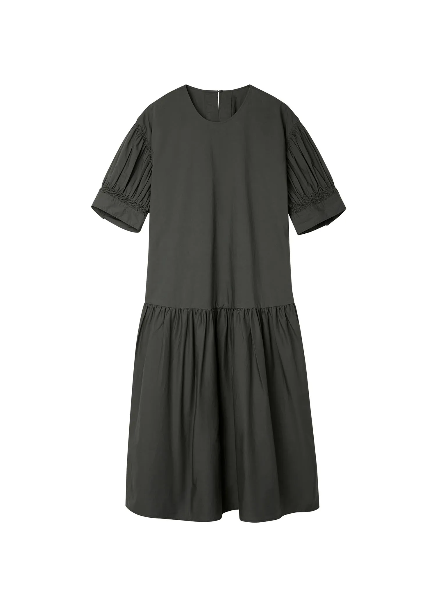 Dresses / JNBY Oversize Mid-Sleeve Pleated Dress (100% Cotton)