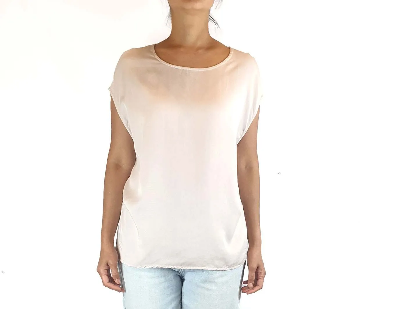 Elk pink cap sleeve top with scoop neck size S (best fits size 10)