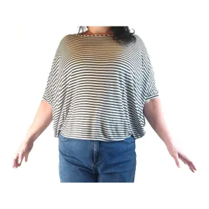 Elk white and grey striped top size 18