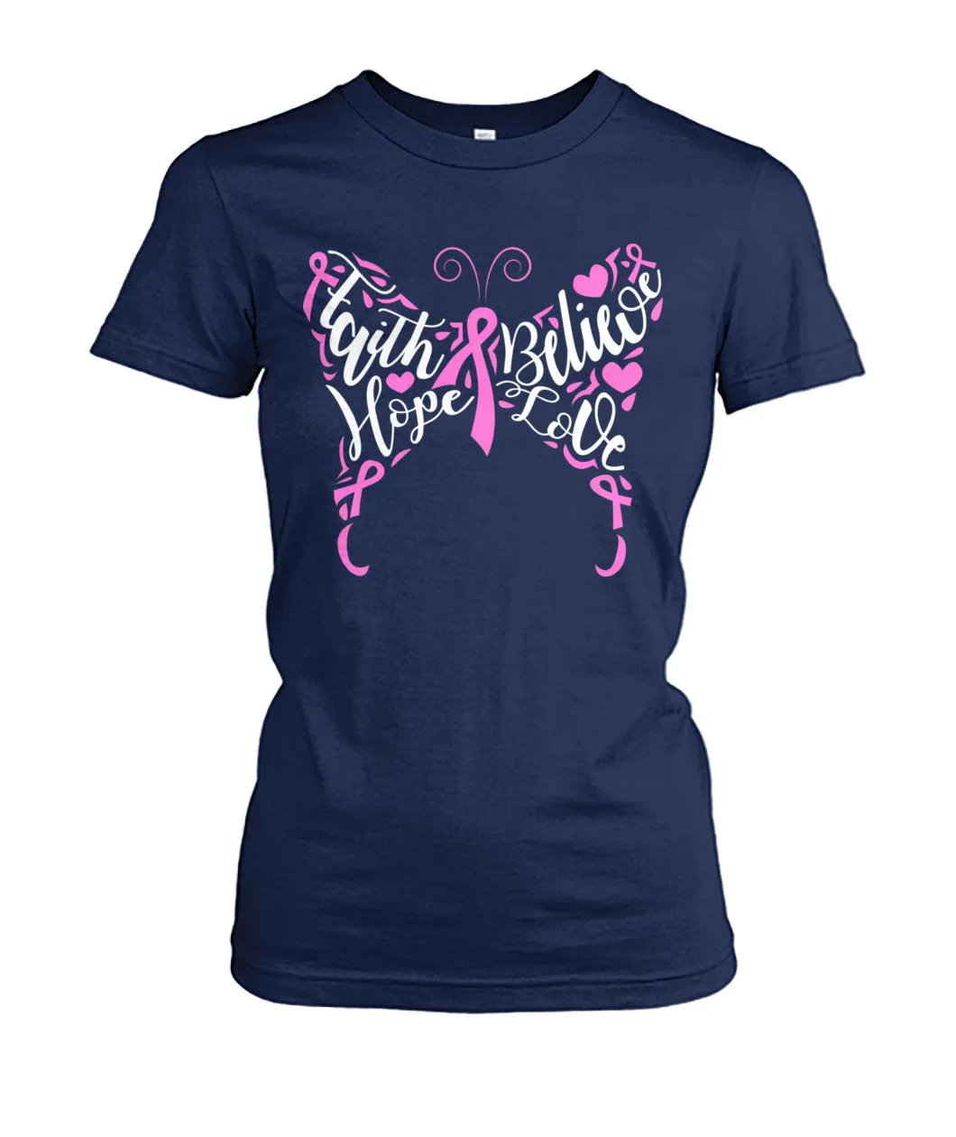 Faith Believe Hope Love Butterfly Shirts and Long Sleeves