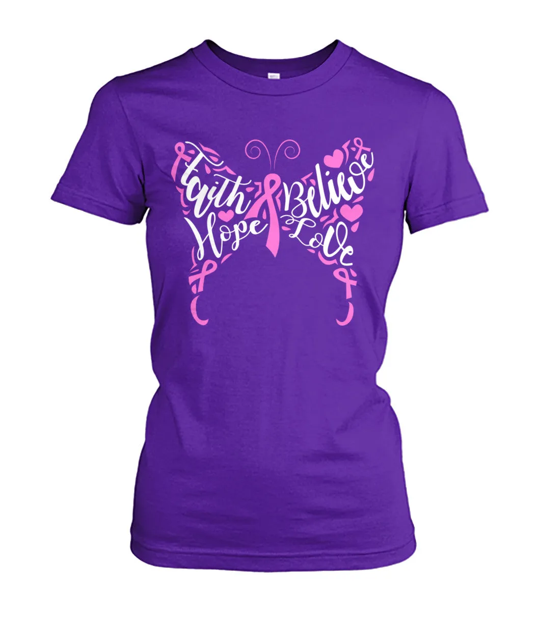 Faith Believe Hope Love Butterfly Shirts and Long Sleeves
