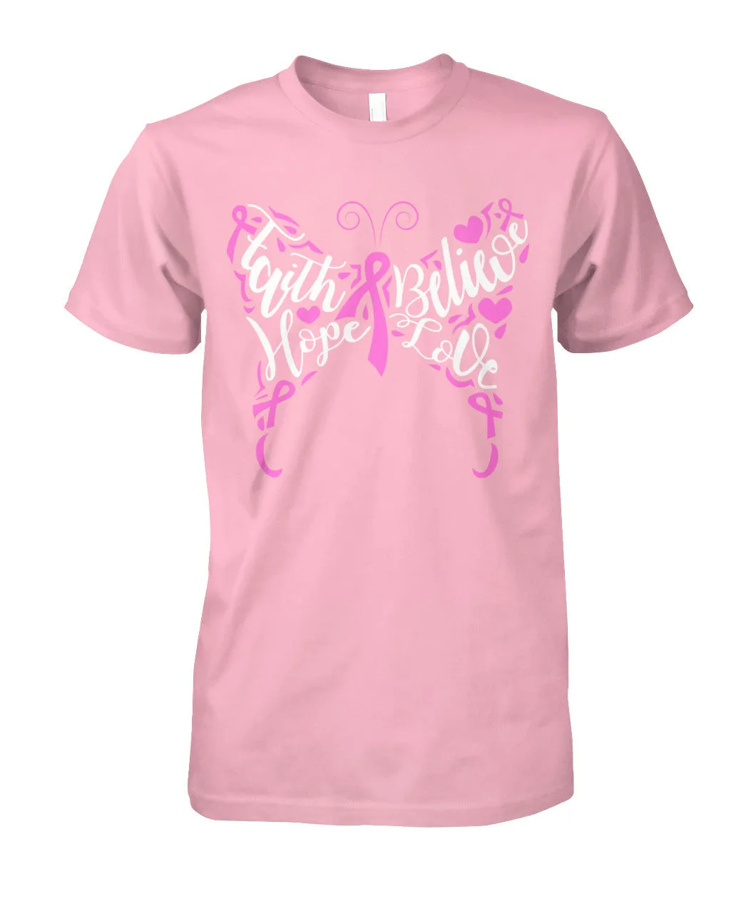 Faith Believe Hope Love Butterfly Shirts and Long Sleeves