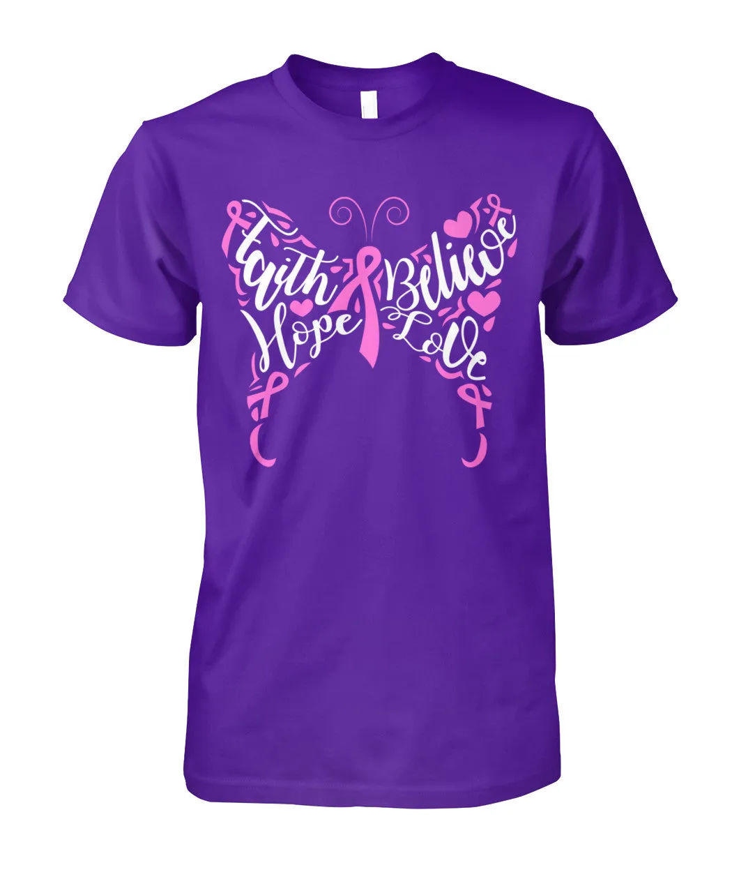 Faith Believe Hope Love Butterfly Shirts and Long Sleeves