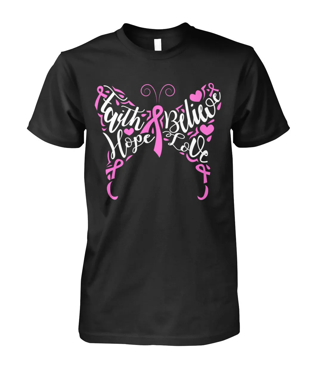 Faith Believe Hope Love Butterfly Shirts and Long Sleeves