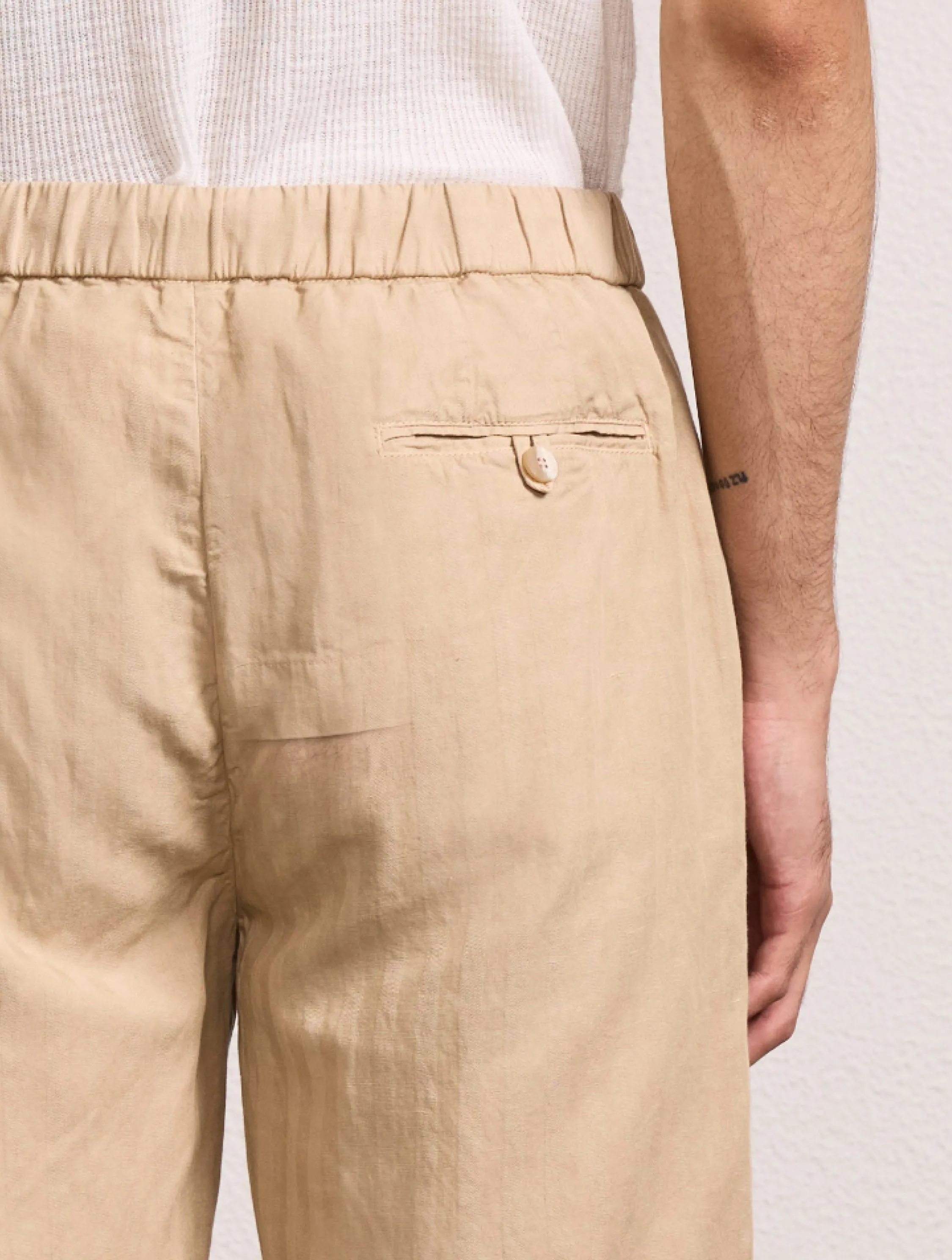 FELIPE HERRINGBONE LINEN SHORTS